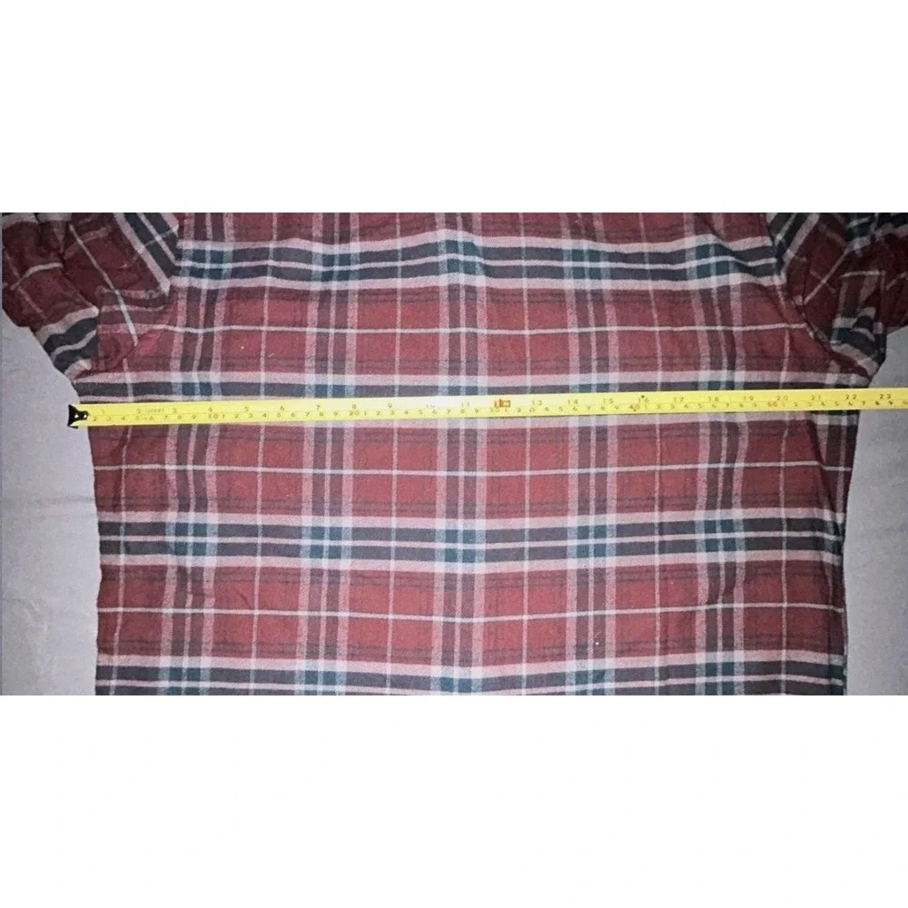 Banana Republic Shirt Mens Medium Red Plaid Flannel Long Sleeve Button Up‎